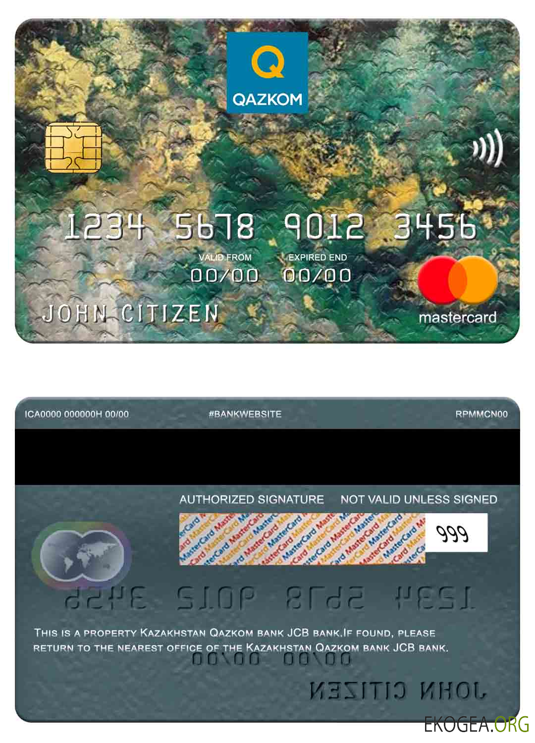Kazakhstan Banque Qazkom Carte bancaire JCB mastercard